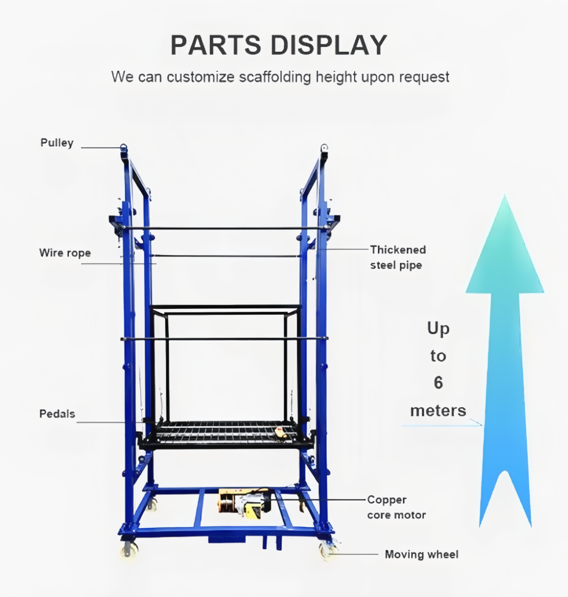 Foldable Electric Lift Scaffolding (Load 1000Kg)