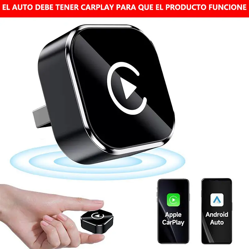 2026 Adaptador inalámbrico carplay para iPhone / Android - Conexión rápida, sin latencia, adaptador inalámbrico de llamada manos libres Cargador electrónico carplay dongle